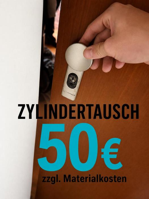 Schlüsseldienst Bergisch Gladbach: Zylindertausch für 50 € zzgl. Materialkosten